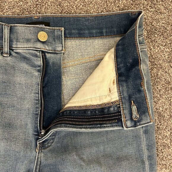 Express Womens Skinny Jeans Size 6 R Blue Denim High Rise Distressed Stretch GUC - Picture 4 of 15